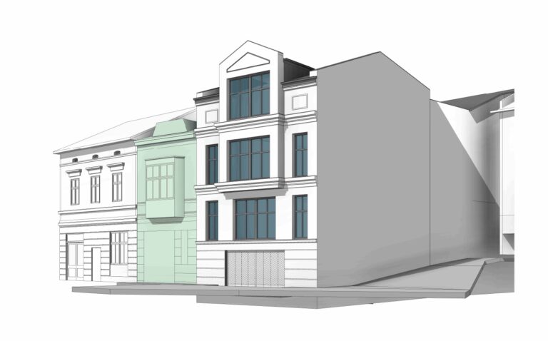 Zabudowa usługowo-mieszkaniowa w śródmieściu Cieszyna